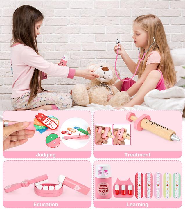 Immagine prodotto Activity Board Valigetta del dottore per bambini, set da gioco in legno, valigetta del dottore per bambini