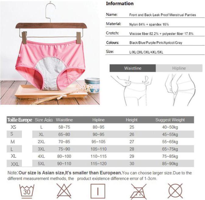 Actual product image Bonbon Rose 5-pack of high menstrual panties (XL)