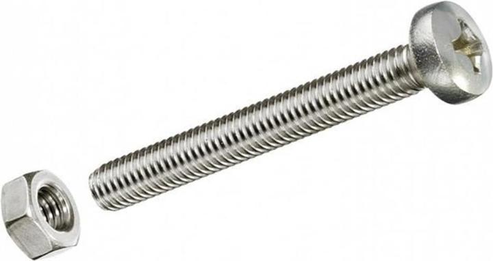 Immagine prodotto Krafter Viti metriche M 3 x 10 mm con dadi in acciaio inossidabile, 10 pezzi. (10 Viti per pezzo)