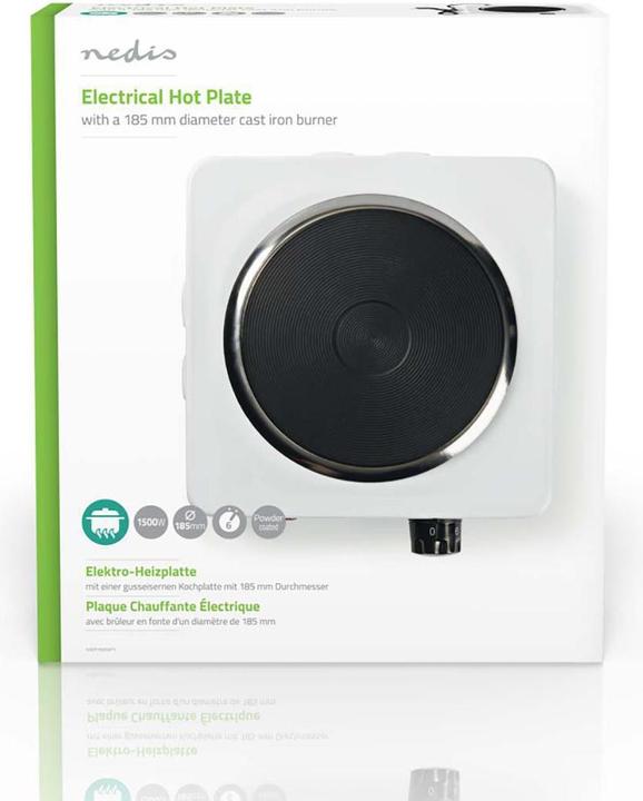 Actual product image Nedis Electric hotplate | Kpchzone: 1 | 1500 W | Overheating protection | White