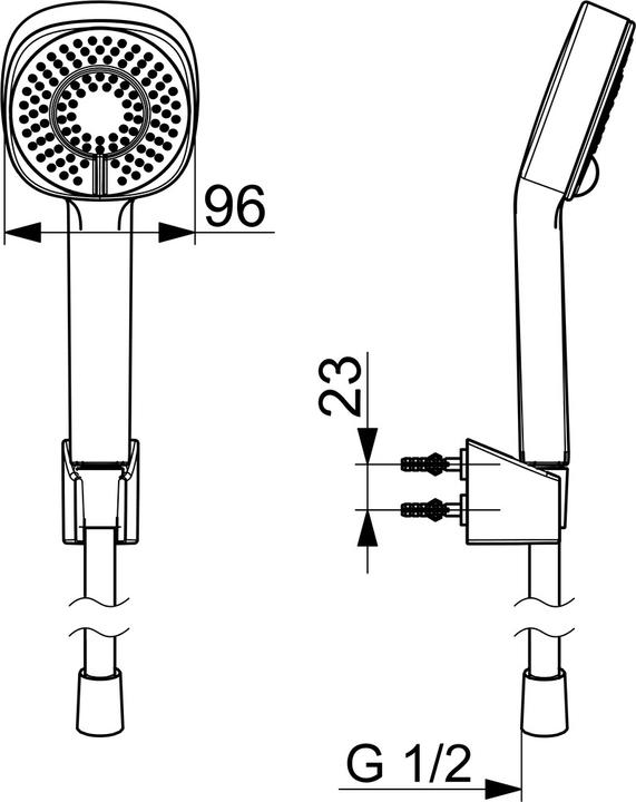 Immagine prodotto Hansa Set di doccette Basicjet Style per miscelatore per vasca a 3 getti (3 Tipi di raggi, 18 l/min)