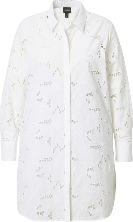 Immagine prodotto Ulla Popken Blusa lunga in pizzo traforato con collo da camicia e maniche lunghe (58)