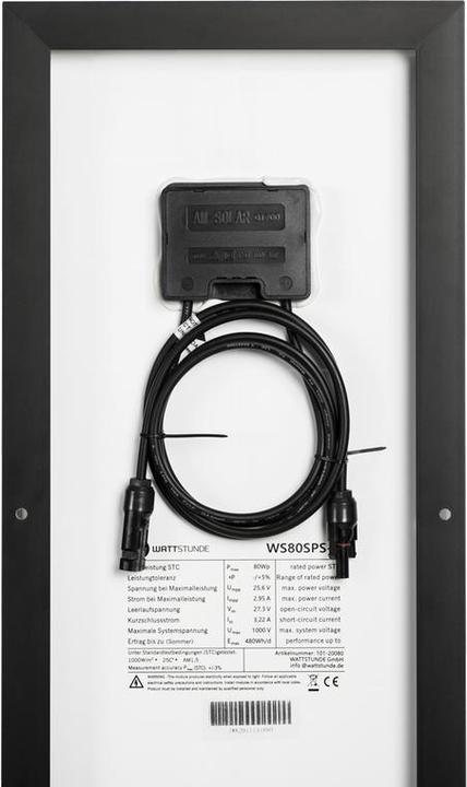 Immagine prodotto Wattstunde Modulo solare WS80SPS-L Daylight 80 W (80 W, 4.40 kg)