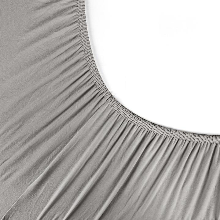 Actual product image Eurofirany Jersey -sheet with 90x200 cm elastic cotton silver colour 190 g/m2 Eurofirana Premium (90 x 200 cm)