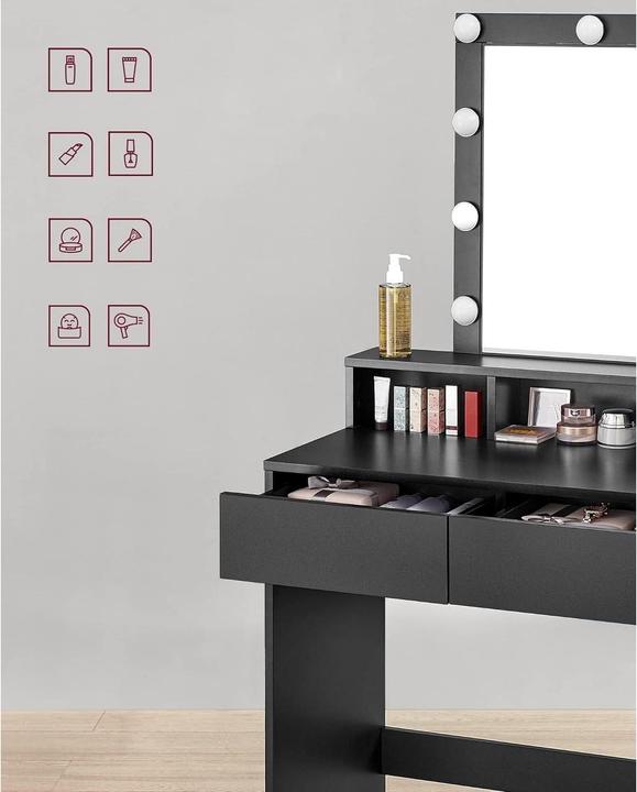 Actual product image Vasagle Schminktisch mit LED-Beleuchtung 80 x 40 x 145 cm (40 x 80 x 145 cm)