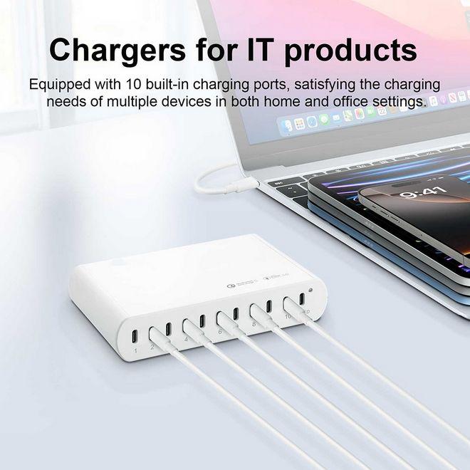 Produktbild MU Classic 250W 10 Ports USB-C Ladestation mit LED Panel (100 W, 10 Ports)