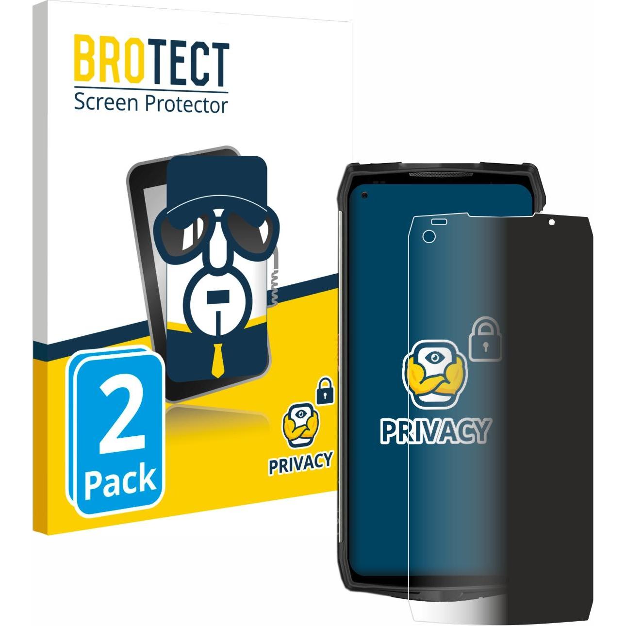 BROTECT Sichtschutzfolie Anti-Spy Privacy Folie Blaulicht-Schutz (2 Stück, Ulefone Power Armor 13), Smartphone Schutzfol...