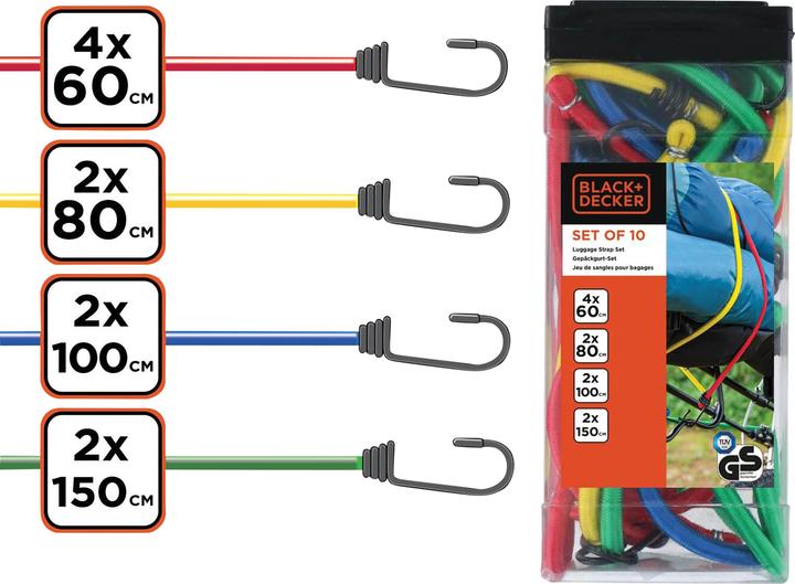 Produktbild Black & Decker Luggage strap set 10pcs