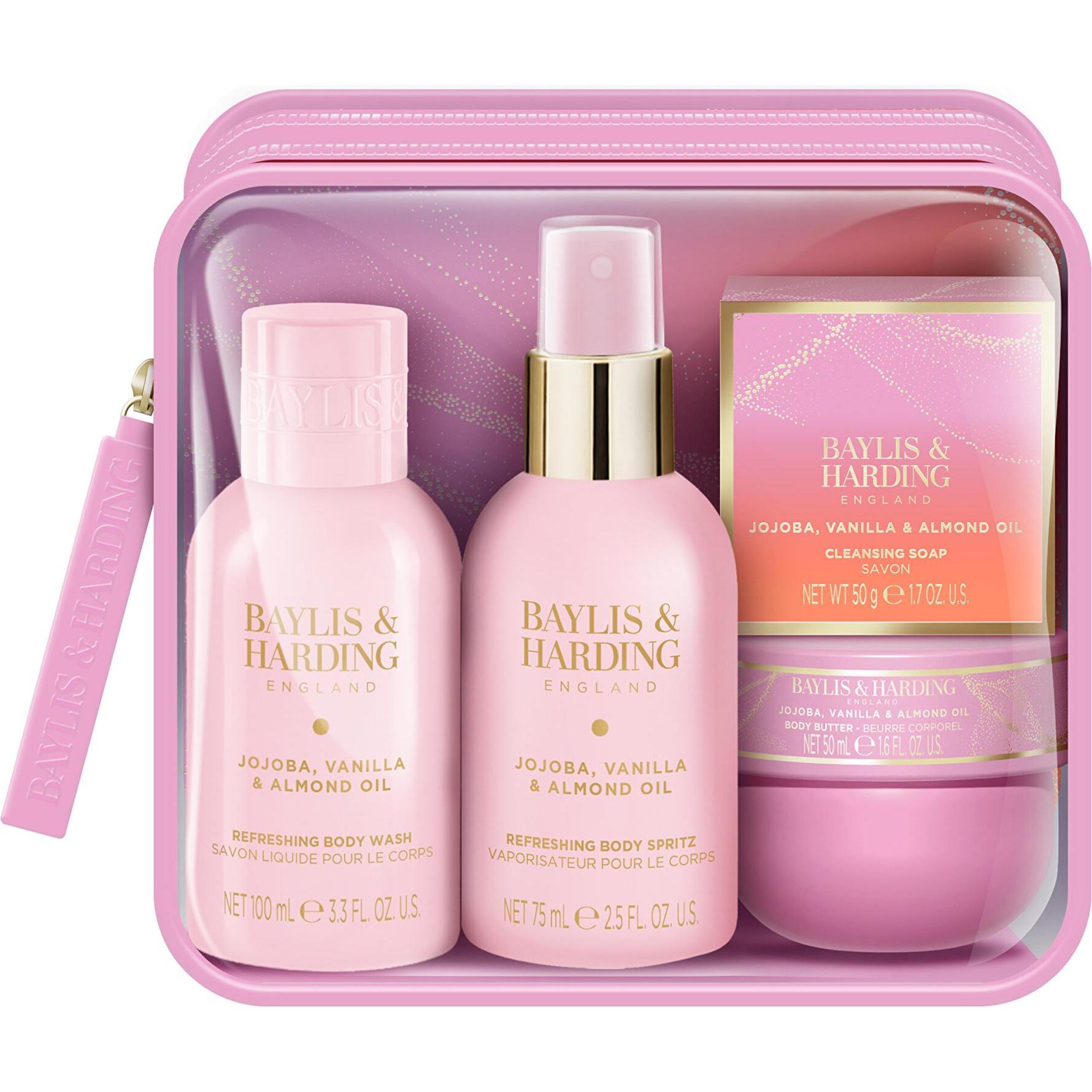 Baylis & Harding, Set regalo bellezza, Jojoba-, Vanille- und Mandelöl Geschenkset 4-tlg