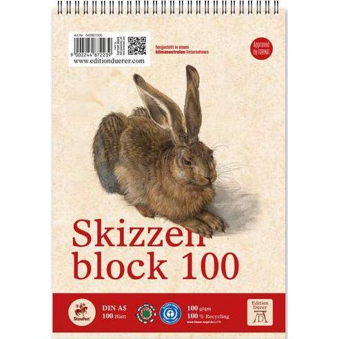 Edition Dürer, Heft + Block, Skizzenblock A5 100BL weiss (A5)