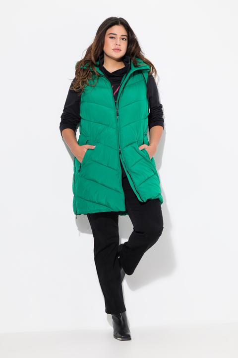 Immagine prodotto Ulla Popken Gilet trapuntato e idrorepellente HYPRAR con taglio lungo e zip a doppio cursore (50, 52)