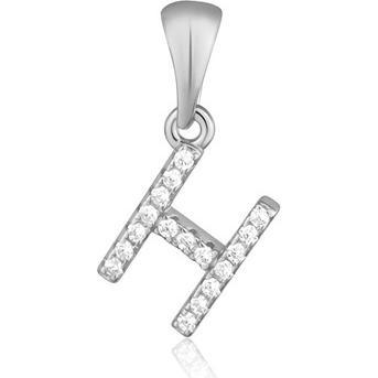 JVD, Kettenanhänger, Silver pendant with zircons letter "H" SVLP0948XH2BI0H