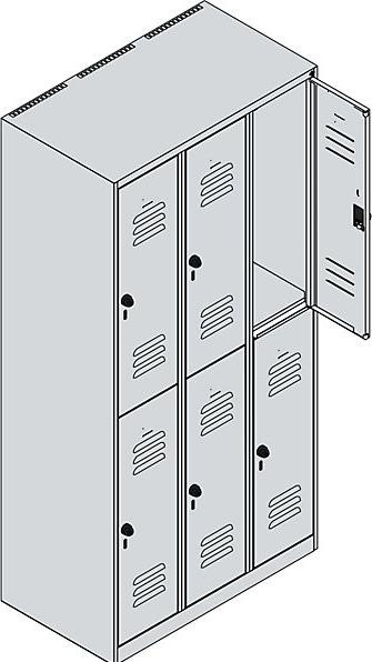 Actual product image C+P CP Locker Classic Plus anthracite grey, light grey 080300-30-S10044, 6 lockers 90.0 x 50.0 x 185.0 (90 cm, 185 cm)