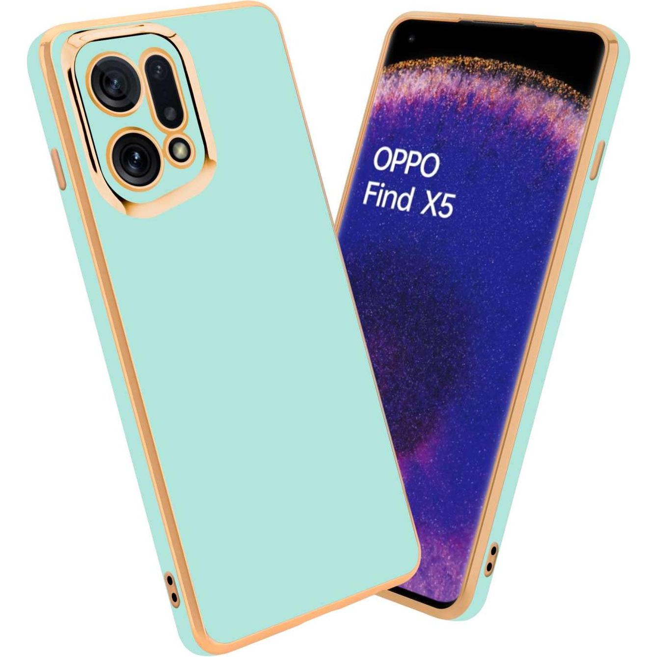 Cadorabo Hülle für Oppo FIND X5 TPU mit Kameraschutz (Oppo Find X5), Smartphone Hülle, Grün