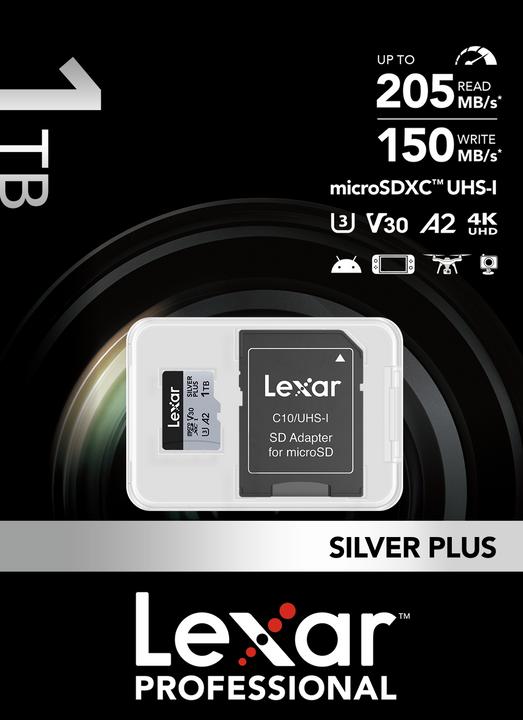 Immagine prodotto Lexar Professional Silver Plus (1000 GB, microSDXC, U3, UHS-I)