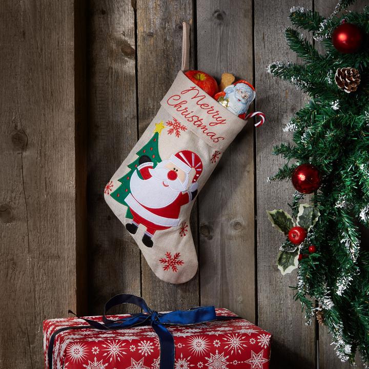 Actual product image tectake Santa Christmas stocking