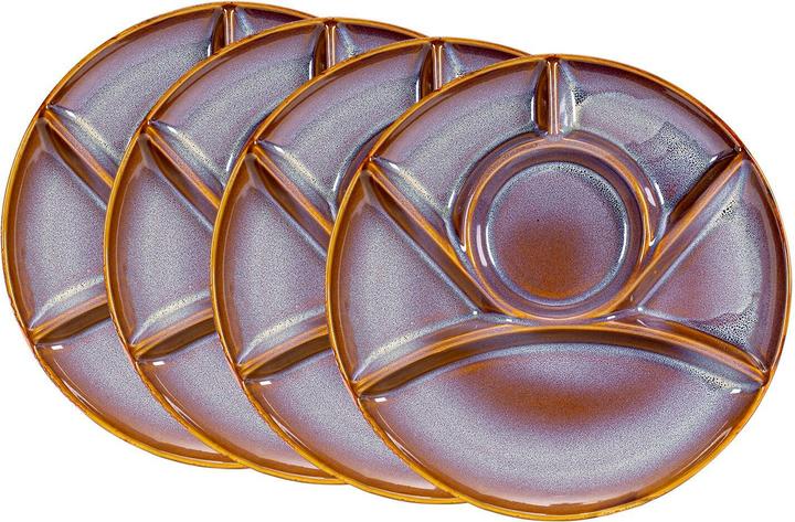 Kadastar Fondue-Teller Montagna Blau/Braun