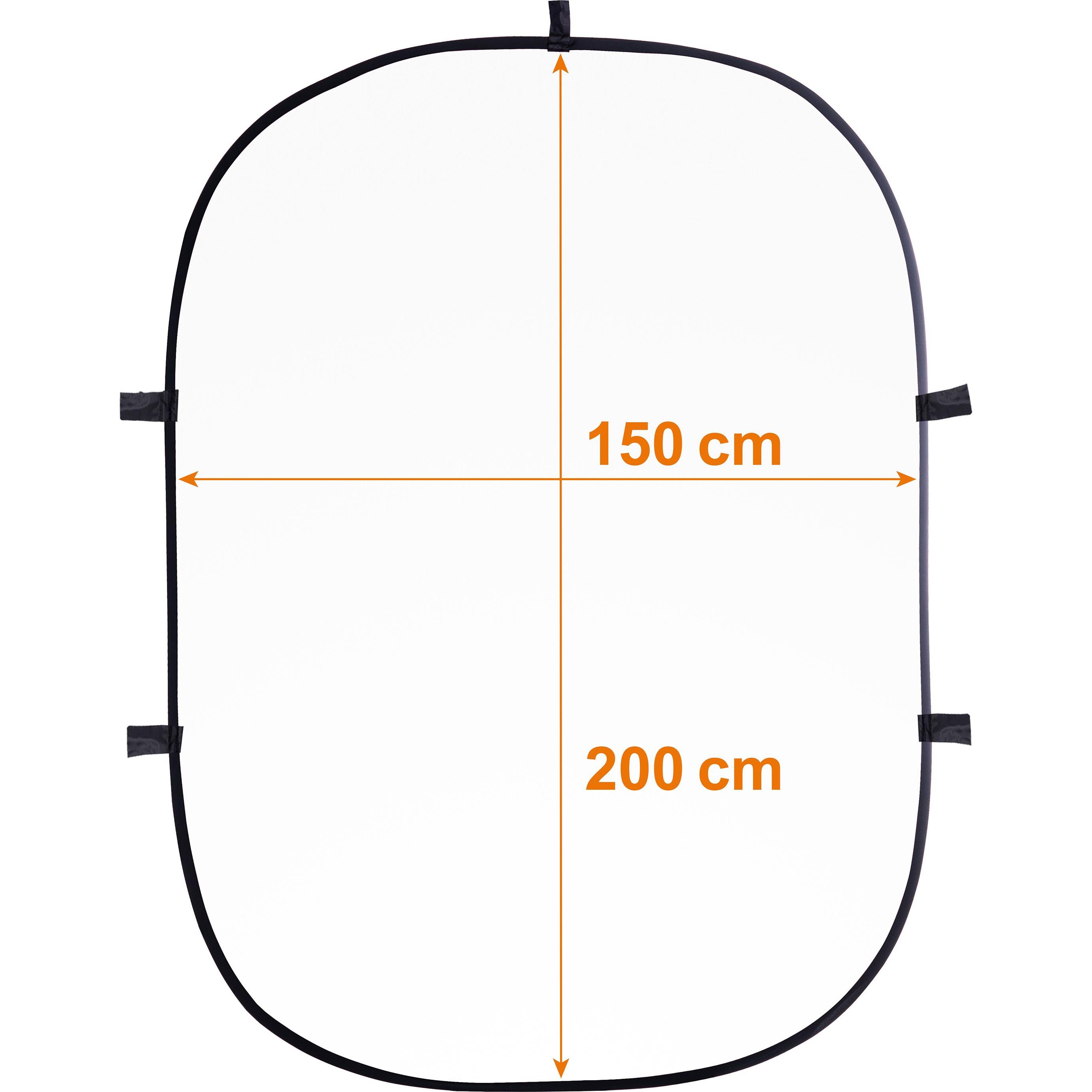 Thumbnail - Walimex 2in1 Falthintergrund (150 cm, 200 cm), Hintergrundsystem, Schwarz, Weiss