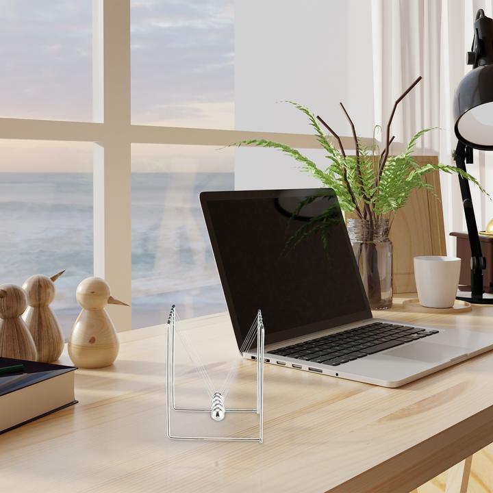 Actual product image Relaxdays Newton?s Cradle, Pendulum for Desk & Office (11 x 10.5 x 13.5 cm)