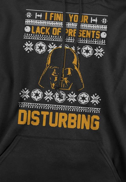 Actual product image Star Wars Mens Lack Of Christmas Presents Fair Isle Hoodie (S)