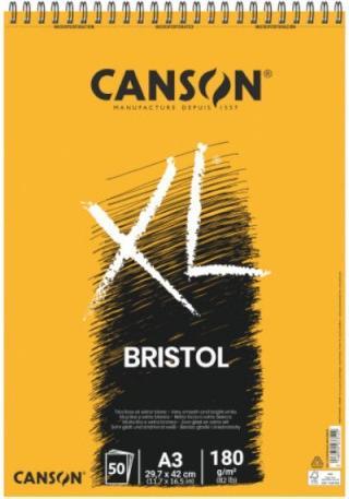Actual product image Canson Sketch and study pad XL Bristol, DIN A3 50 sheets, 180 gsm, with very sturdy reverse side (A3, No binding)