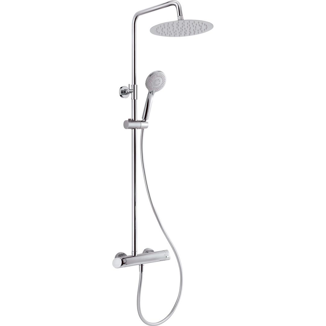 Deante, Duschsystem, Zestaw prysznicowy Arnika z deszczownicą z baterią chrom (NAC 01QK)