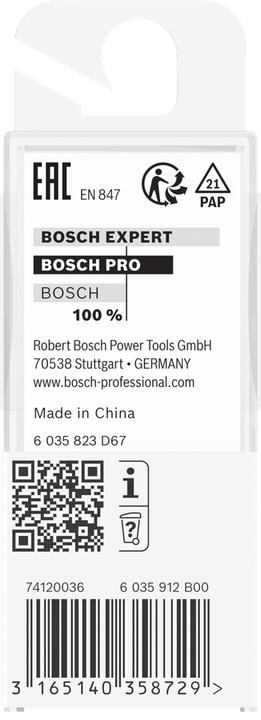 Actual product image Bosch Professional Zubehör Grooving cutter, 1/4-inch, D1 6.35 mm, L 15.7 mm, G 48 mm. For hand routers