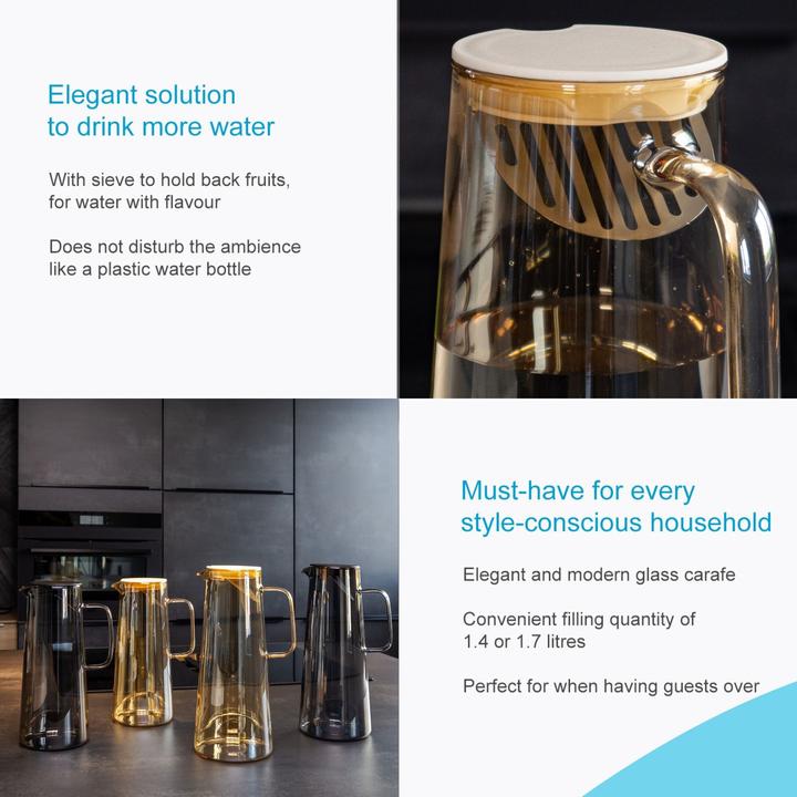 Produktbild Intirilife Karaffe mit Deckel und Sieb (1.40 l)