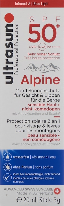 Immagine prodotto Ultrasun Alpino (Stick solare, Crema solare viso, SPF 50+, 20 ml, 40 g)