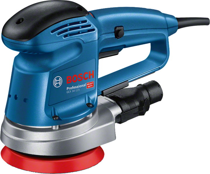 Produktbild Bosch Professional Exzenterschleifer GEX 34-125, Schleifteller, 1 x Pap.staub-btl., 1 x Absaugad. (Exzenterschleifer, 340 W)