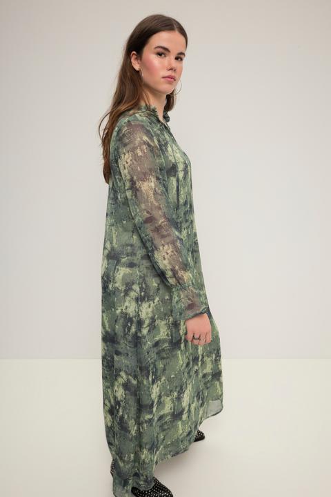 Produktbild Studio Untold Maxikleid, A-Line, Chiffon, Allover-Print, Rüschenkragen, Langarm (54)