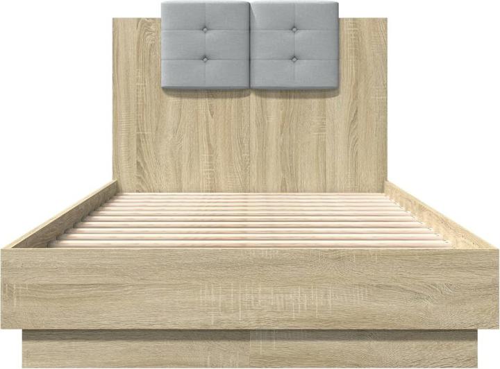 Actual product image vidaXL Bed frame with Sonoma oak headboard (90 x 190 cm)