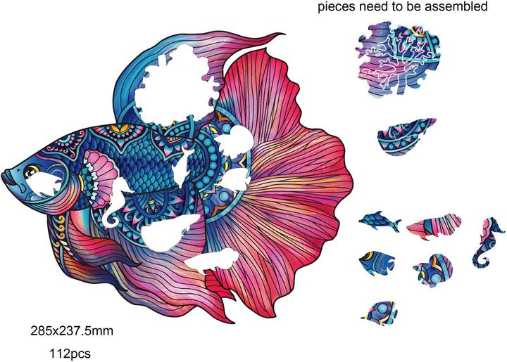 Image du produit Eureka 2D RainboWooden Puzzle - Fighting fish - 112 stukjes (112 pièces)