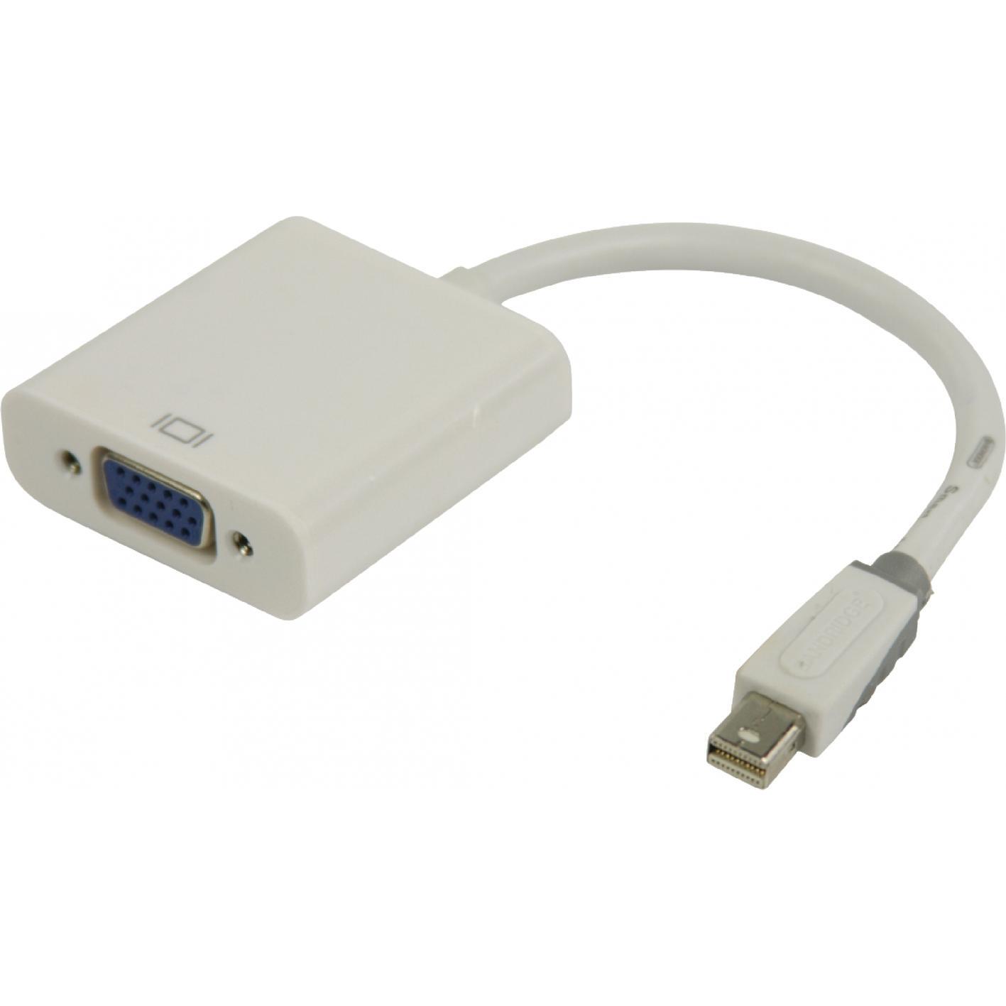 Bandridge Mini DP zu (VGA, 20 cm), Data + Video Adapter, Weiss