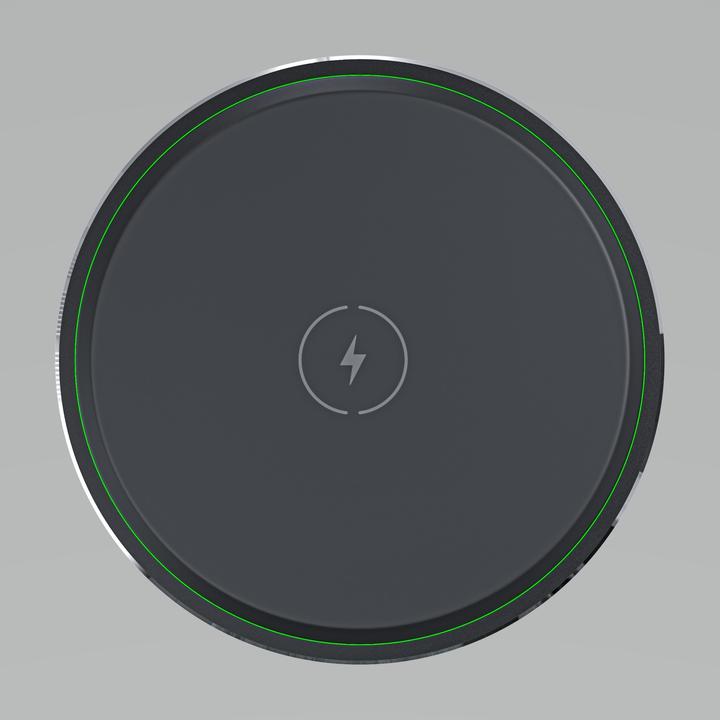 Actual product image Qualo MagSafe car air vent holder with inductive charging LED MS black QMUS-KO-LD-01