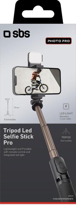 Produktbild SBS Selfie stick med tripod og LED lys