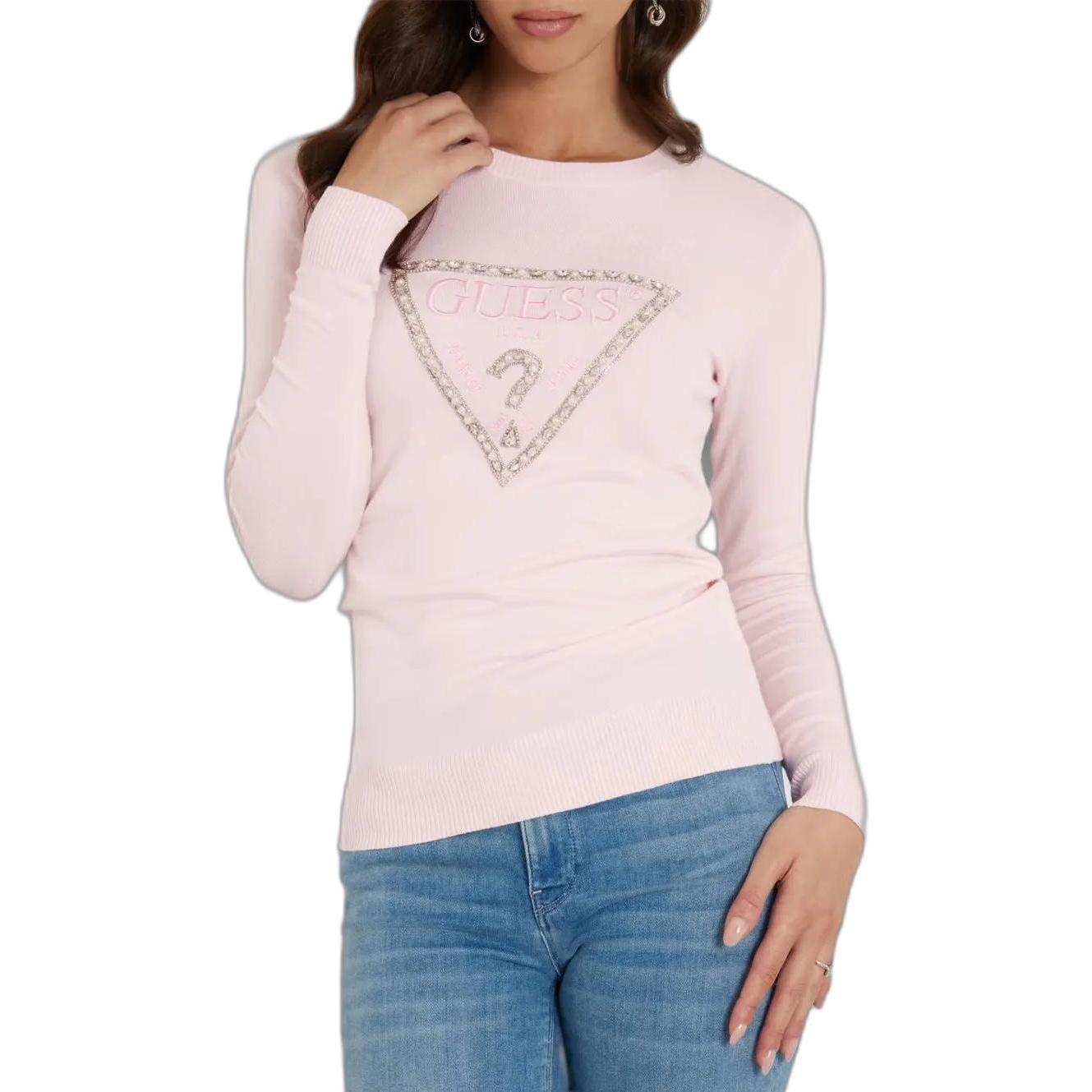 Guess, Damen, Pullover, Ivory, Rosa, (M)
