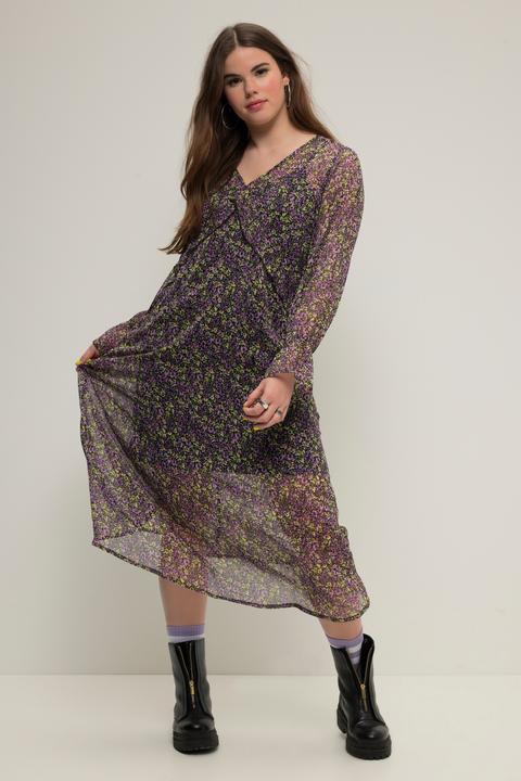 Produktbild Studio Untold Maxikleid, A-Line, Chiffon, Minimal Blumen, V-Ausschnitt, Langarm (42, 44)