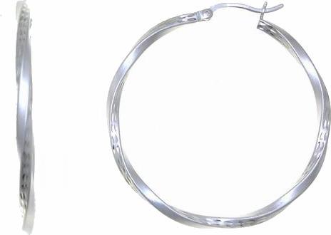 Produktbild Passion Rhodium Silver Creoles - Twisted (Silber 925)