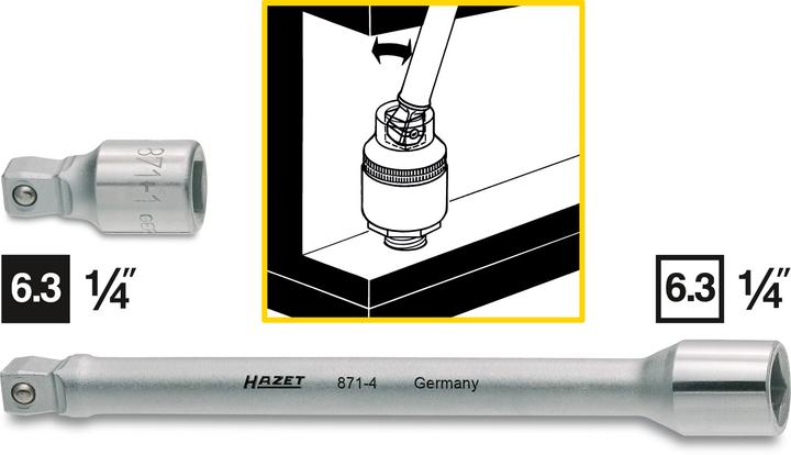 Productafbeelding HAZET Verlengstuk, draaibaar 871-4 - Vierkant hol 6,3 mm (1/4 inch) - Vierkant mas