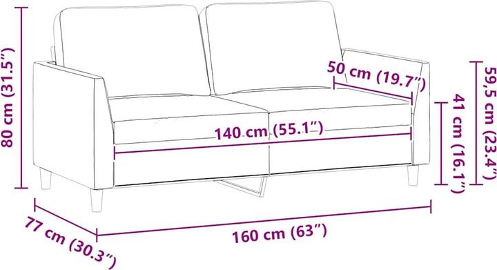 Produktbild vidaXL 2-Sitzer-Sofa (2-Sitzer)