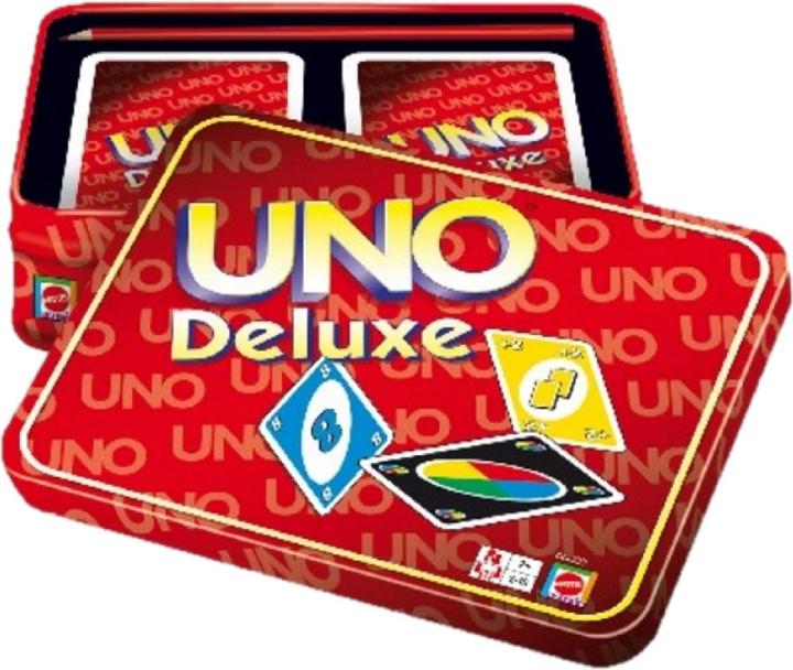 Actual product image Mattel Games Uno Deluxe Card Game (French, German, Italian, 2 - 10 Players)