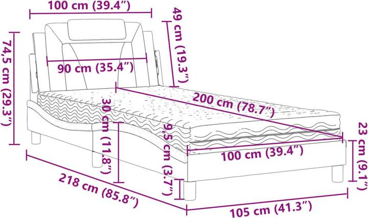Image du produit vidaXL Bett (100 x 200 cm)