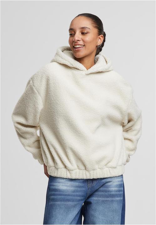 Produktbild Urban Classics Ladies Oversized Bonded Sherpa Hoody whitesand M (M)