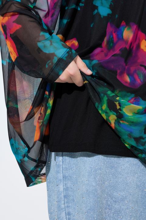 Produktbild Miamoda Mesh-Bluse, oversized, Blüten-Muster (60)