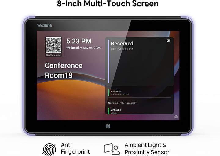 Actual product image Yealink Room Panel E2 8" Scheduling Panel