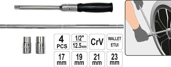 Actual product image Yato Folding Cross Wrench (19 mm, 23 mm, 21 mm, 17 mm)