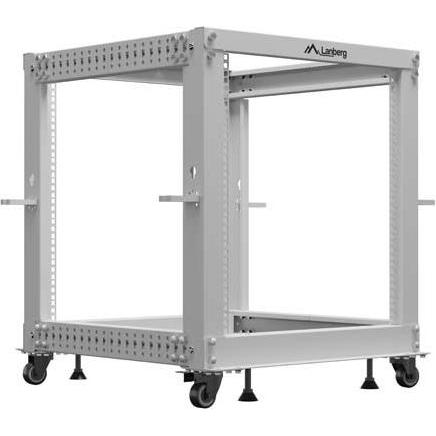 Lanberg OFFENES RACK 19 12HE 600X600-1100 VERSTELLBAR GRAU (12 HE, Rack da 19 pollici), Armadio rack, Grigio