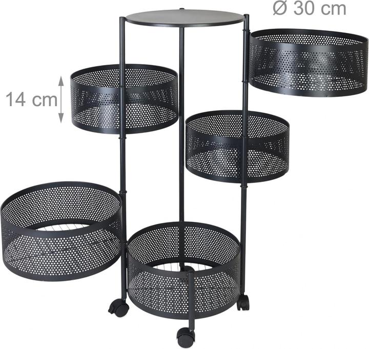 Image du produit Relaxdays Küchenwagen mit drehbaren Fächern