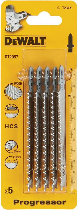 Immagine prodotto DeWalt Lame per seghetto alternativo tipo T HCS116x91mm 5pz. per legno DT2057
